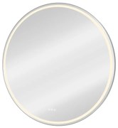 Specchio con illuminazione integrata bagno tondo SENSEA L 100 x H 100 x P 3 cm grigio / argento