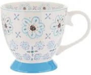 Tazza tè decoro azzurro in New Bone China, 450 ml