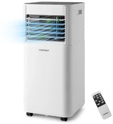 Costway Condizionatore portatile 7000 BTU/h con 2 velocità regolabili, Climatizzatore 4 in 1 con telecomando Nero