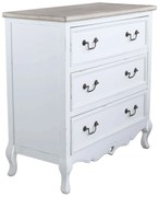 CAROLINE - cassettiera 3 cassetti in legno di paulownia shabby chic