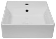 Lavabo da appoggio a incasso quadrato in ceramica L 37 x P 42 x H 14 cm bianco