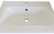 Lavabo da appoggio   rettangolare in resina L 61 x P 46 x H 14.5 cm bianco