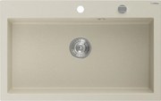 Mexen Elix lavello in granito 1-vasca 800 x 500 mm, beige, sifone cromato - 6527801005-69