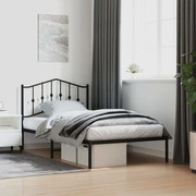 Giroletto con testiera in metallo nero 100x190 cm