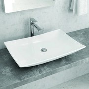 Lavabo appoggio rettangolare 60cm Ceramica Litos-0008 - KAMALU
