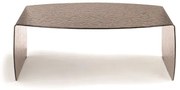 Tavolino basso in vetro temperato curvato bronzo - ELMO