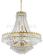 Lampadario versailles 13lt - metallo dorato e cristallo