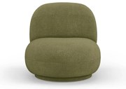Poltrona in tessuto bouclé verde Chuck - Micadoni Home