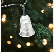Catena luminosa LED natalizia per esterni a batteria (2xAA), 20 LED, 2,2 m, IP44, campanelle multicolore