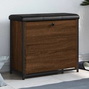 Panca portascarpe cassetto ribaltabile rovere marrone 62x32x56