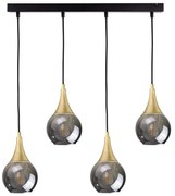 Lampadario a sospensione con filo LACRIMA SMOKY 4xE27/60W/230V