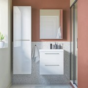 Mobile sottolavabo e lavabo Remix New bianco lucido L 121 x H 57.7 x P 46 cm 2 vasche