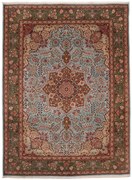 Tabriz Tappeto 340x260 Turchese (Iran) Annodato A Mano