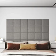 Pannelli Murali 12 Pz Grigio Chiaro 30x30 Cm İn Tessuto 1,08 M² /