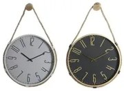 Orologio da Parete DKD Home Decor 40 x 4,5 x 55 cm Corda Ferro (2 Unità)