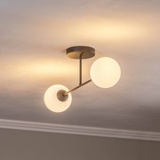 Euluna Plafoniera Glassy, 2 luci, vetro opalino