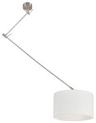 Lampada a sospensione in acciaio con paralume 35 cm bianco regolabile - Blitz