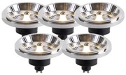 Set di 5 lampadine LED dimmerabili GU10 AR111 11W 810lm 2700K