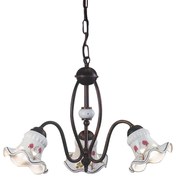 Lampadario Classico Chieti Metallo E Ceramica Nero Sfumato Rame 3 Luci E14