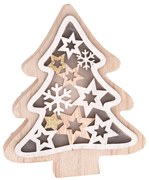 Albero in legno con luce LED, altezza 15,5 cm - Dakls