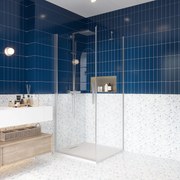 Box doccia 80x70 battente vetro temperato 6 mm 195 H cromo Linje
