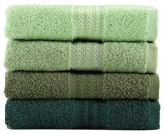 Set di 4 asciugamani in cotone verde, 50 x 90 cm - Foutastic