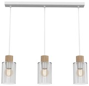 Lampadario a sospensione con filo MADERA 3xE27/60W/230V bianco/legno