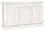 Credenza classica 3 ante  in legno bianco opaco