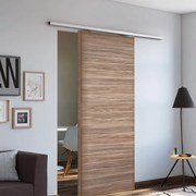 Porta scorrevole reversibile Foret in mdf marrone, L 92.5 x H 211.5 cm, con binario Belem