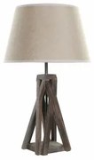 Lampada da tavolo DKD Home Decor Legno Cotone Marrone scuro (35 x 35 x 56 cm)