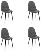 Set di 2 sedie PALMARIA in ecopelle tortora e gambe in tinta - Konte Design