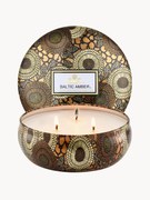 Candela profumata con tre stoppini fatta a mano Japonica Collection (resina ambrata, legno di sandalo, cedro e orchidea