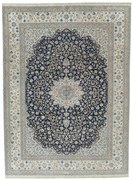 Nain Tappeto persiano 350 x 260 Blu (Iran) Annodato A Mano