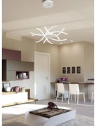 Lampadario LED moderno Roxie bianco Ø59cm, luce naturale 3800 lumen, NOVECENTO