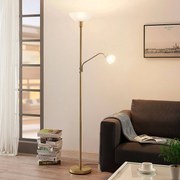 Lindby Piantana Jost con luce di lettura, ottone satinato