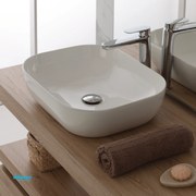 Lavabo D'Appoggio In Ceramica Bianco Lucido da 50,5 cm