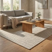 OWEN - tappeto in lana avorio con decoro