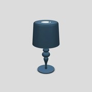 Lampada Da Scrivania Contemporanea Eva D30Cm In Plastica Blu E Alluminio 1 Luce