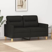 Divano a 2 posti nero 120 cm in tessuto