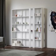 Libreria Eleganza Kato, Composizione A Kato 6R 2 fianchi 4 fasce lunghe / Bianco