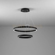 Criseide s/2p  - lampadario a sospensione 2 luci nero a led 3000k 3...