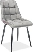 Sedia Chic in velluto grigio/nero Blu14