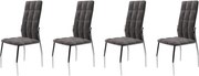 Set di 4 sedie K416 in velluto grigio