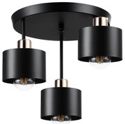 Lampadario a sospensione con supporto rigido 3xE27/35W/230V diametro 30 cm nero/oro