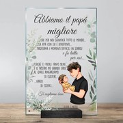 Regalo per la festa del papà, dimensioni 30x20cm, targa in vetro con dedica sarà inviata domani | Inspio