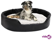 vidaXL Lettino per Cani Nero e Grigio 90x79x20 cm Peluche e Similpelle