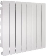 Radiatore acqua calda PRODIGE MODERN in alluminio, 8 elementi, interasse 600 mm, neutral white