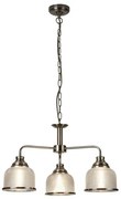 Bistro ii 3lt pendant-ottone antico e vetro stile holophane