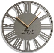 Semplice orologio da parete grigio con design in legno