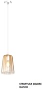 Sospensione bianco 1 luce ambra 1164bi-s1-am